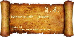 Marczinkó Andor névjegykártya