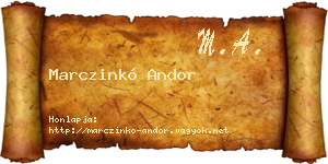 Marczinkó Andor névjegykártya