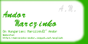 andor marczinko business card